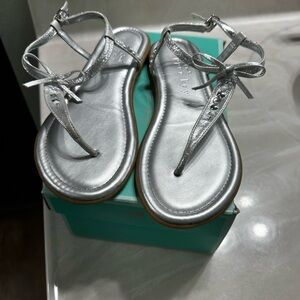 Copper Key Silver Sandals Elegant Design